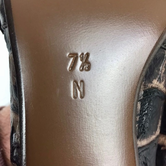 Donald J Pliner Couture Womens Narrow Mallow Brown Croc Print Pumps size 7.5N - Picture 15 of 16